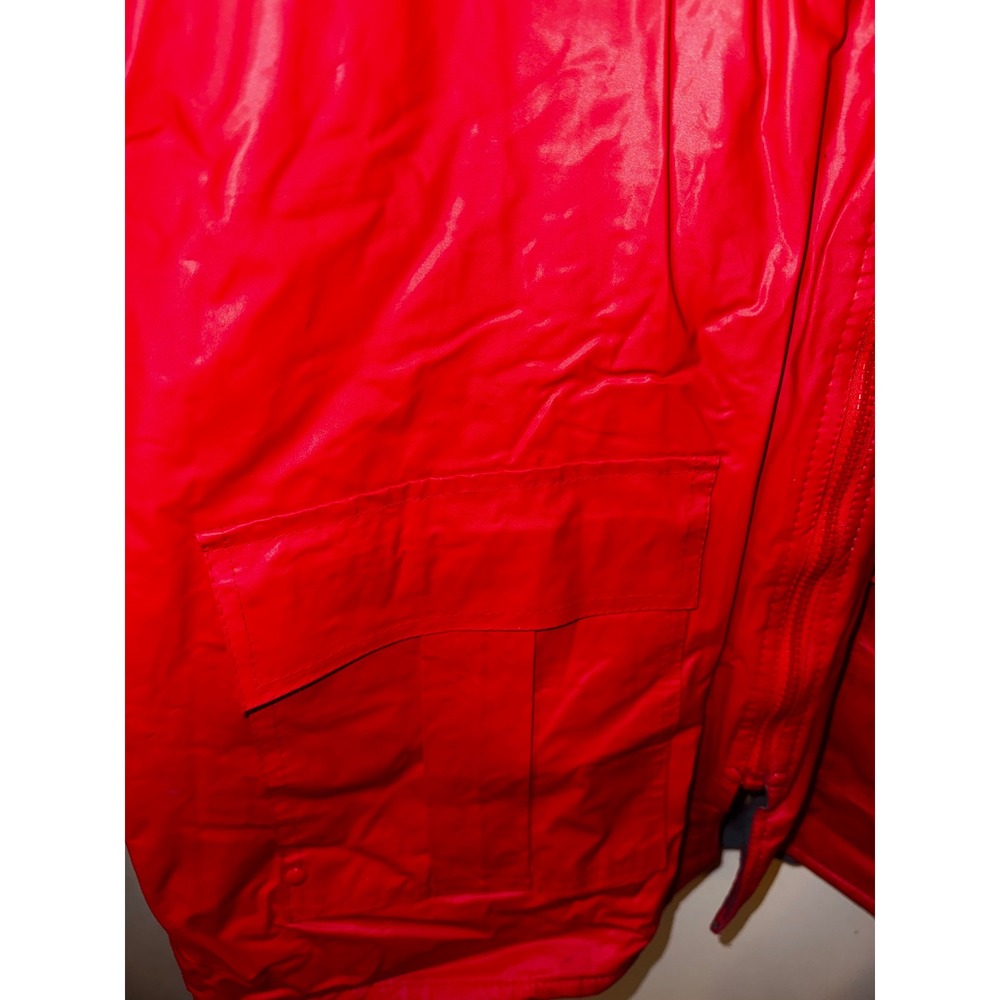 Misty Harbor Red Flannel Lined Raincoat size large vintage Red Slicker - Picture 5 of 7